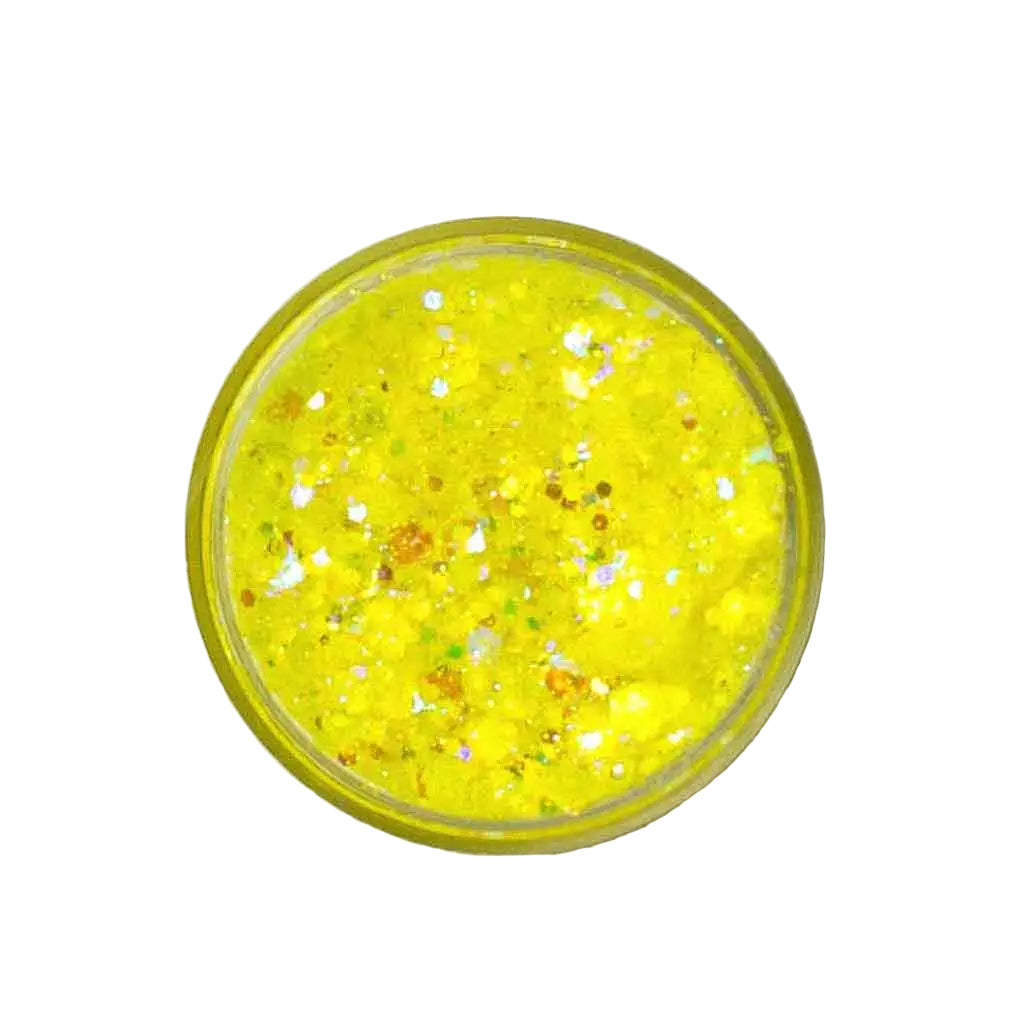 Yellow Glow Neon Yellow Glitter Gel