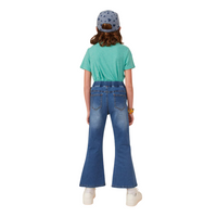 Elastic Waist Straight Leg Denim Jeans