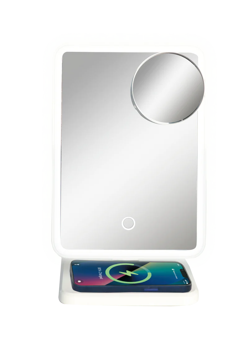 Vanity Mirror and Bluetooth Speaker | White