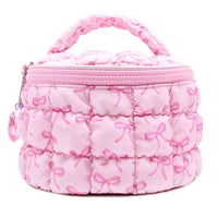 Bow Print Round Glam Bag