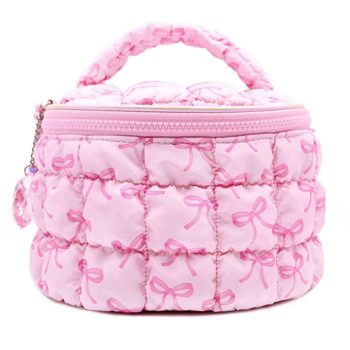 Bow Print Round Glam Bag
