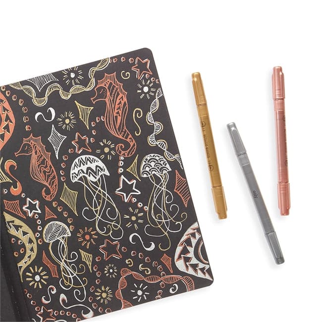 Modern Trio Dual Tip Metallic Markers