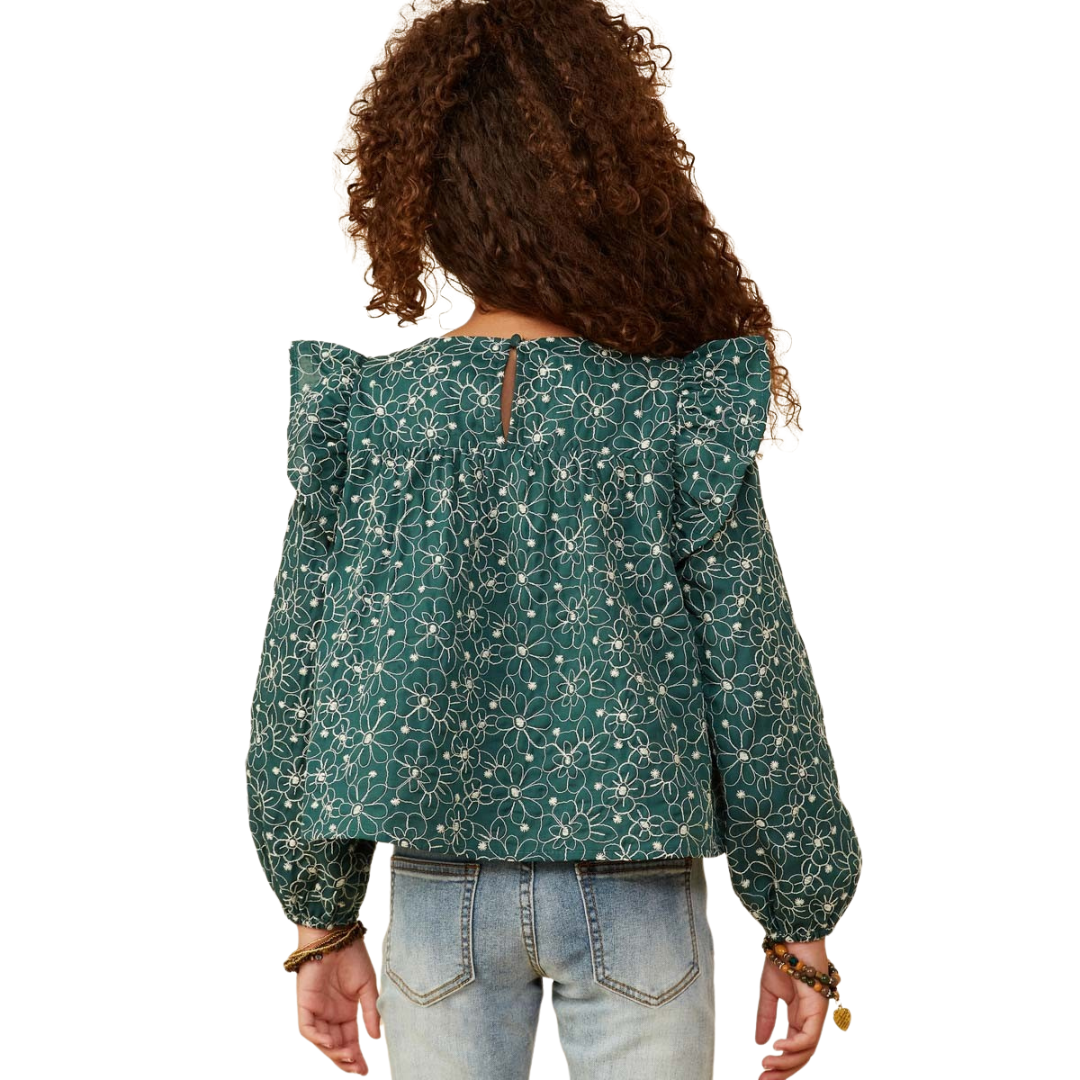 All Over Floral Ruffle Detail Top