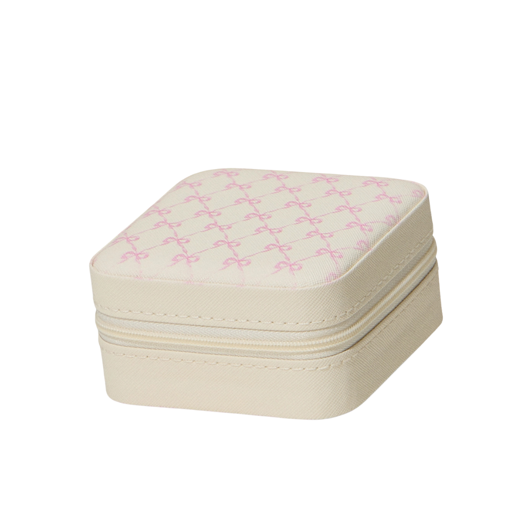 Bow Monogram Print Jewelry Box - Travel Size