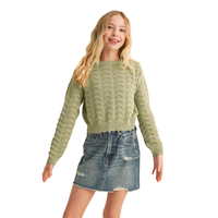 Wavy Pointelle L/S Sweater