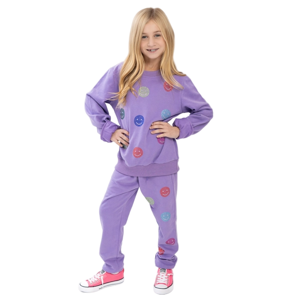 Sweatshirt & Jogger Set - Sequin Smiles
