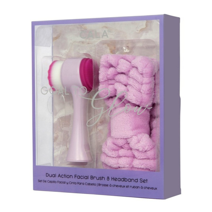 Goal to Glow Facial Brush & Headband Set - Purple