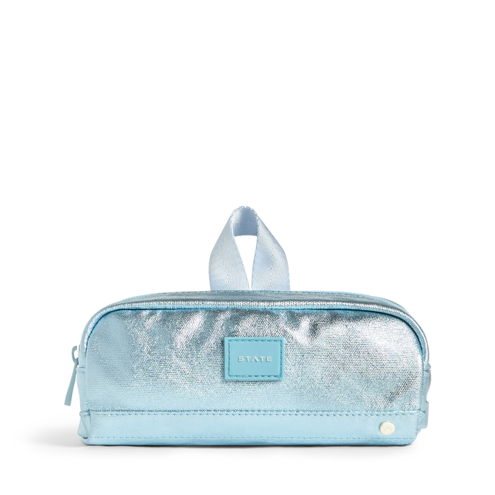 Clinton Pencil Case - Blue Metallic