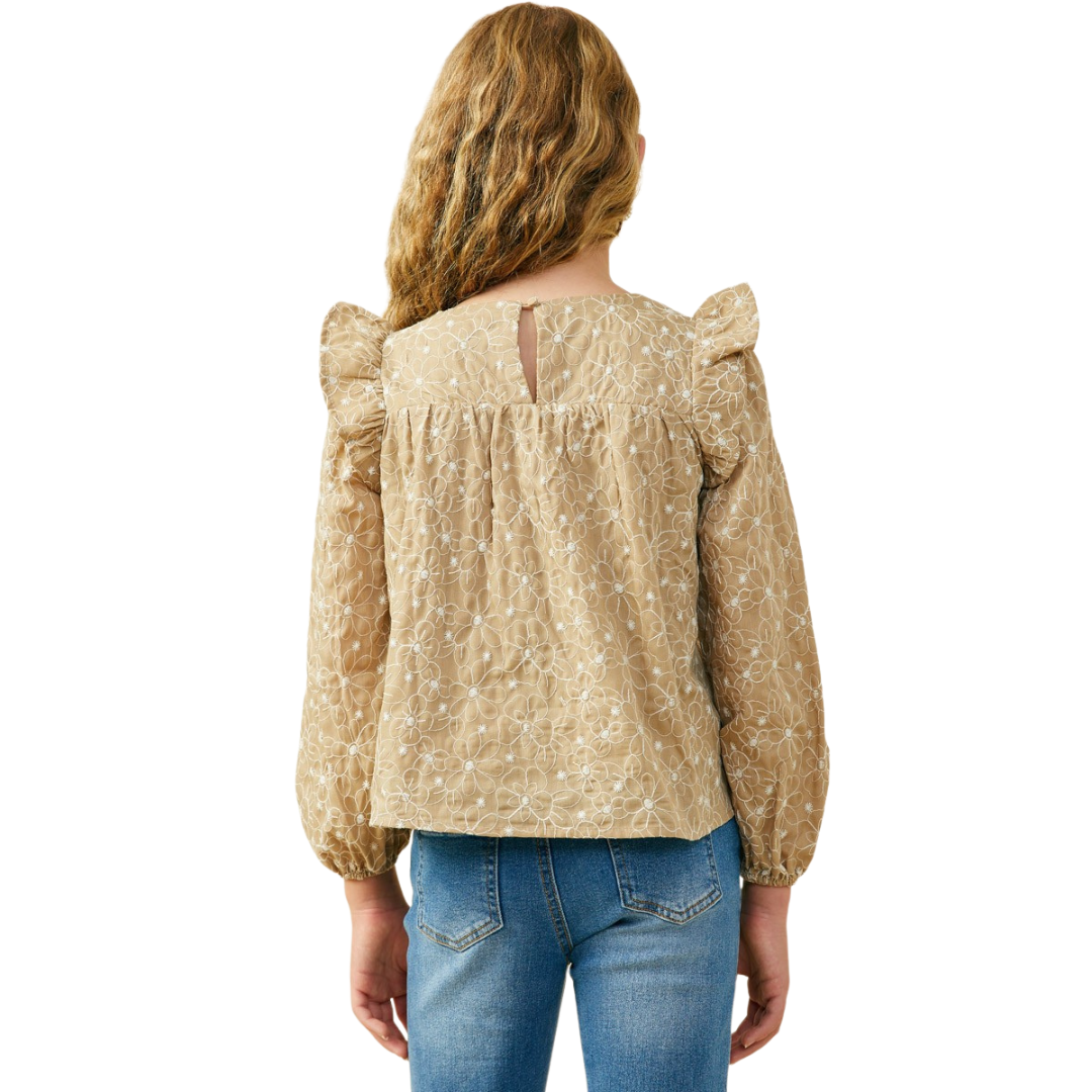 All Over Floral Ruffle Detail Top