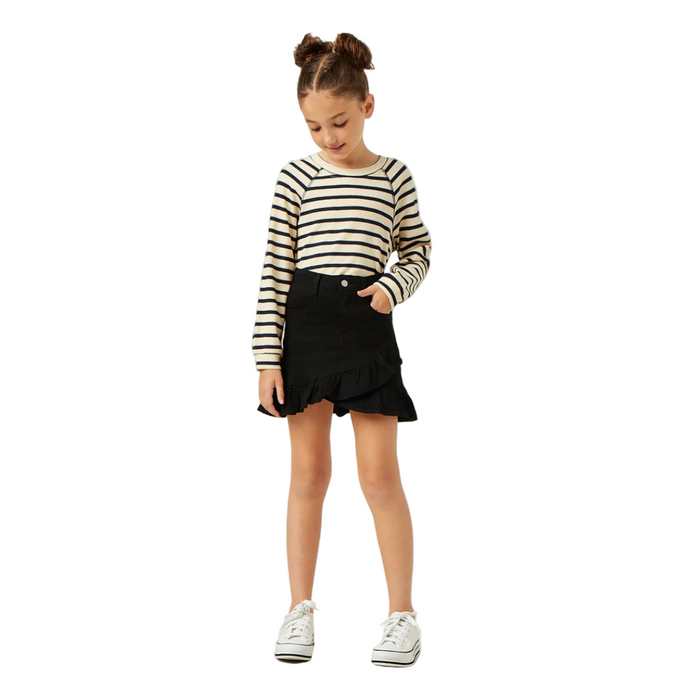 Ruffle Trimmed Twill Skirt