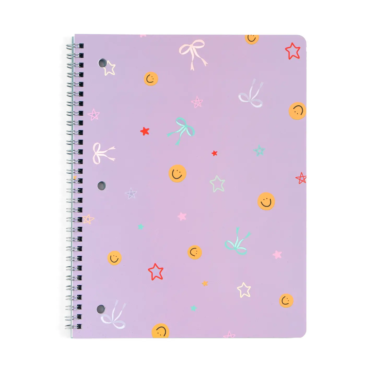 Smiley Faces & Coquette Bows Spiral Notebook