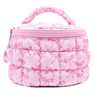 Bow Print Round Glam Bag