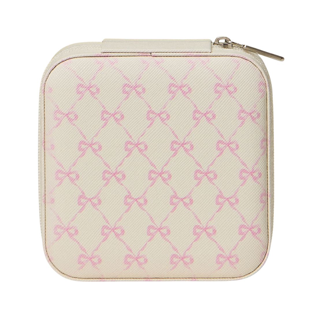 Bow Monogram Print Jewelry Box - Travel Size