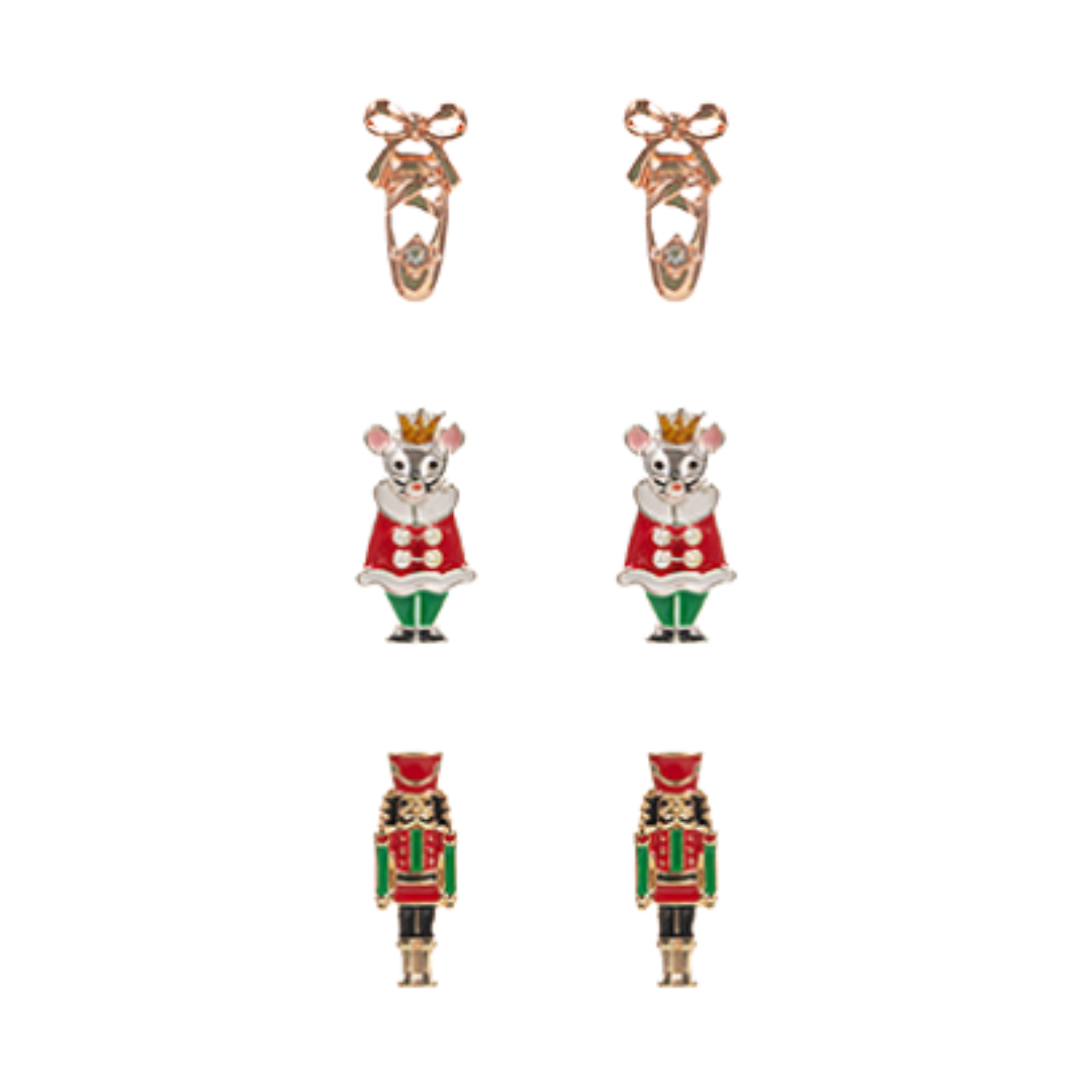 Christmas Nutcracker & Ballet Earrings Set