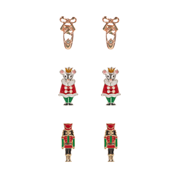Christmas Nutcracker & Ballet Earrings Set