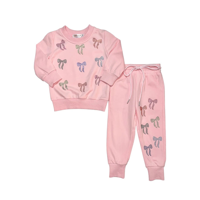 Sweatshirt & Jogger Set - Sequin Bows
