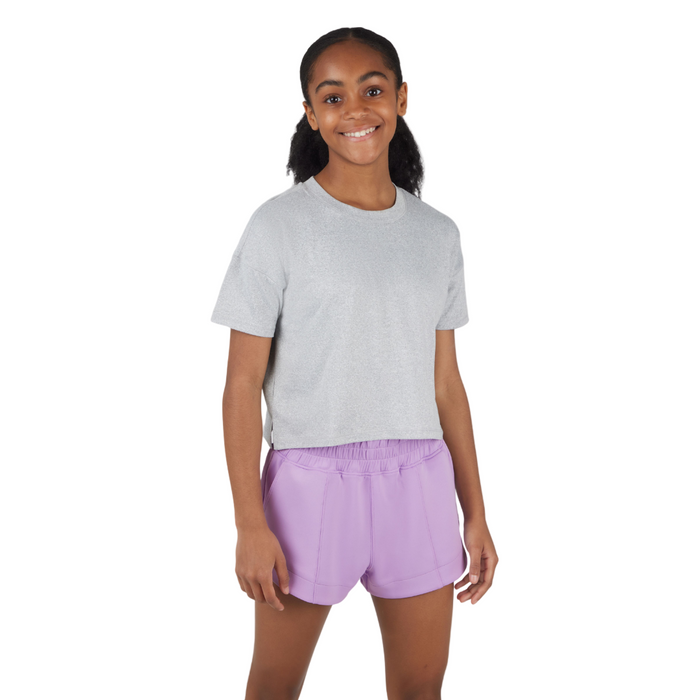 Girls Super Soft Boxy Scuba Short - Lilac Breeze