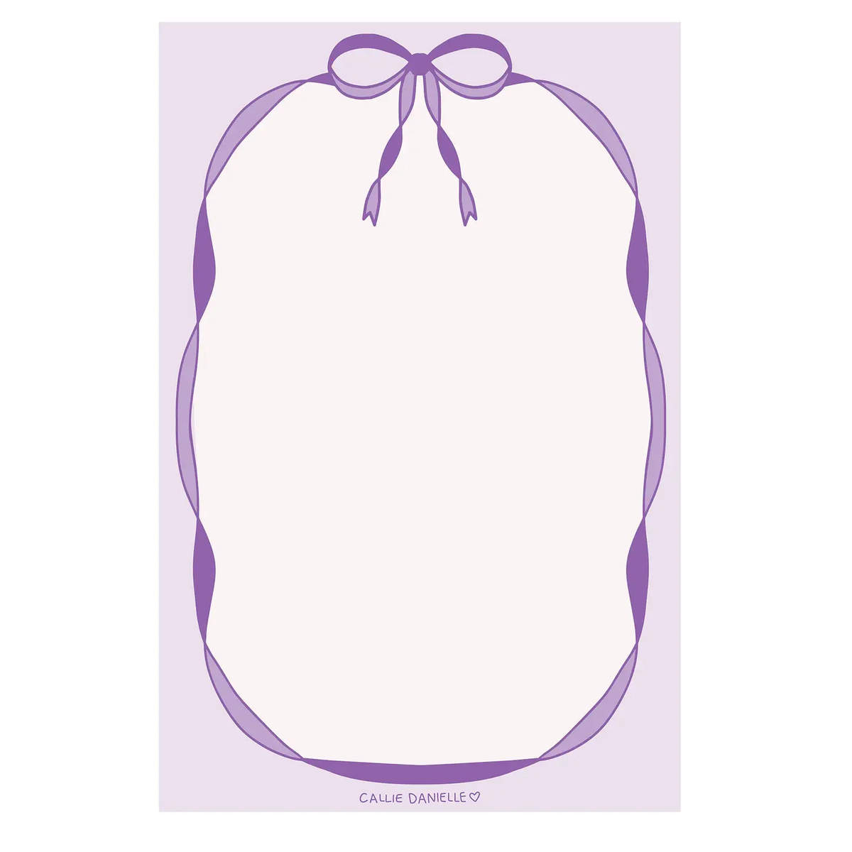 Purple Coquette Bow 4x6 Notepad