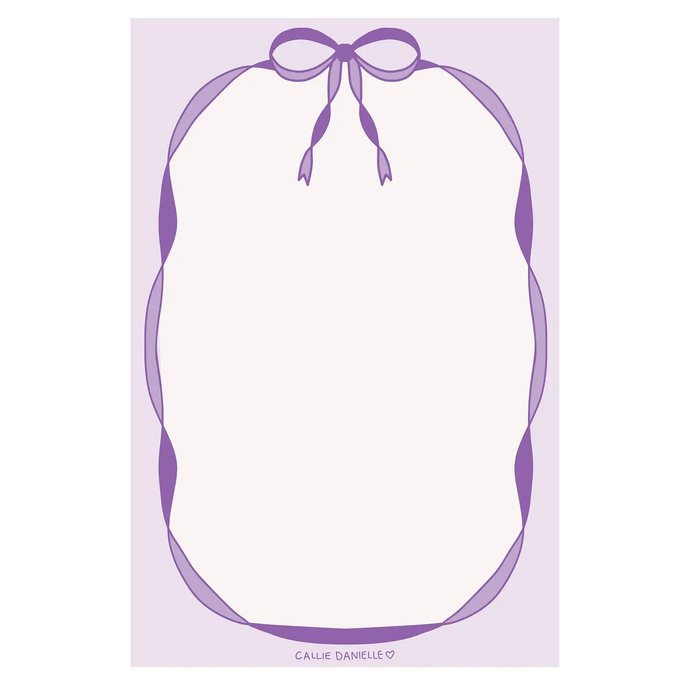 Purple Coquette Bow 4x6 Notepad