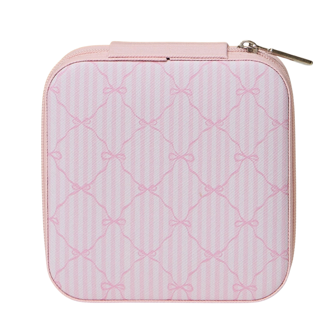 Bow Monogram Print Jewelry Box - Travel Size