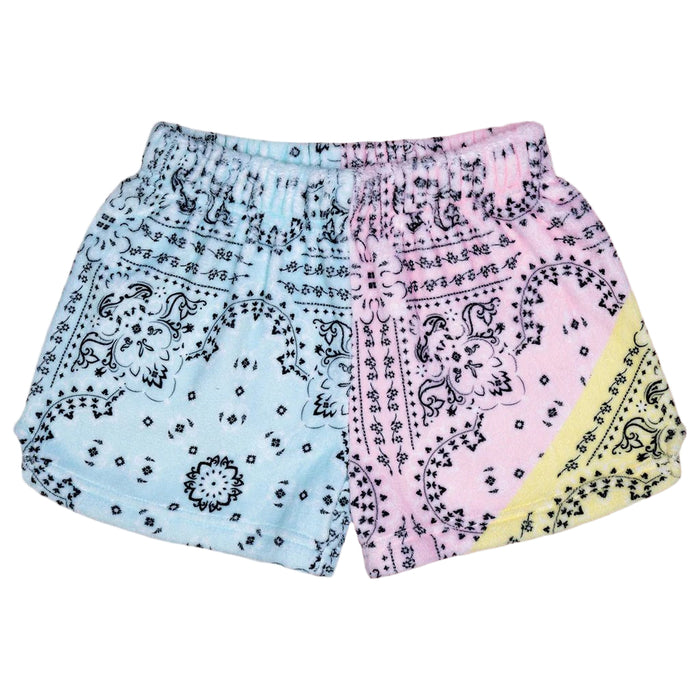 Bandana Patchwork Plush Shorts