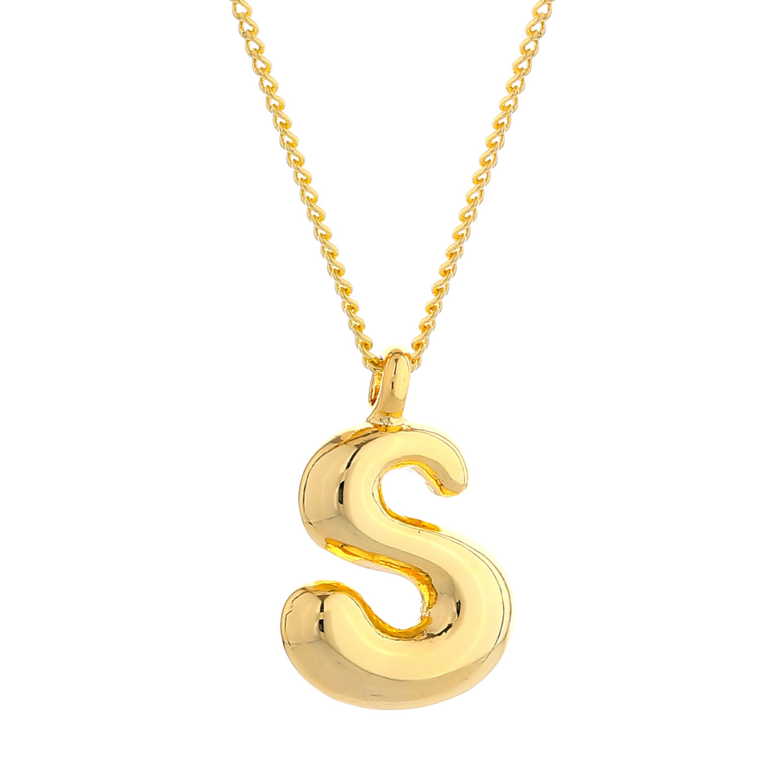 Bubble Letter Mini Charm Necklace