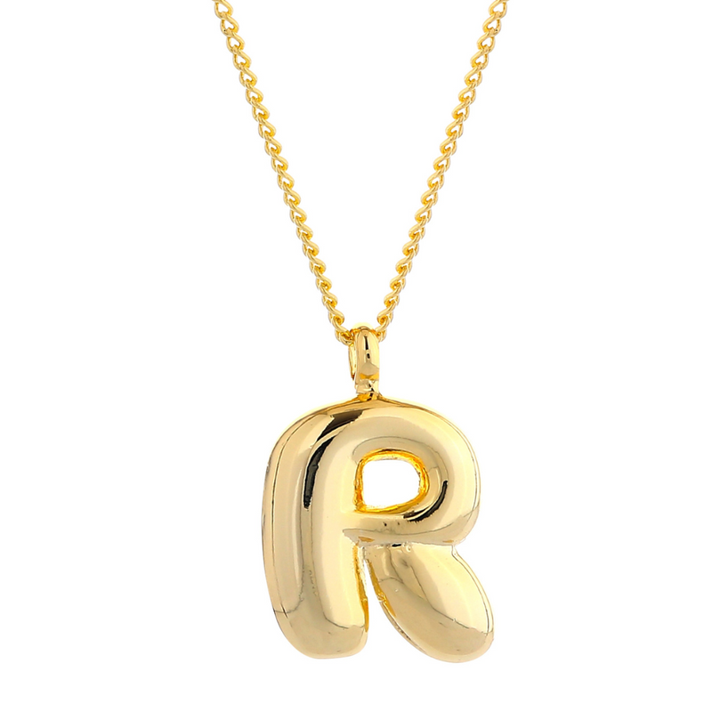 Bubble Letter Mini Charm Necklace