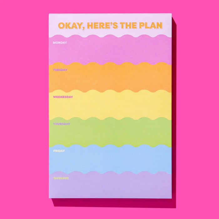 Weekly List Pad - "Okay, Here's The Plan" - 100 Sheets