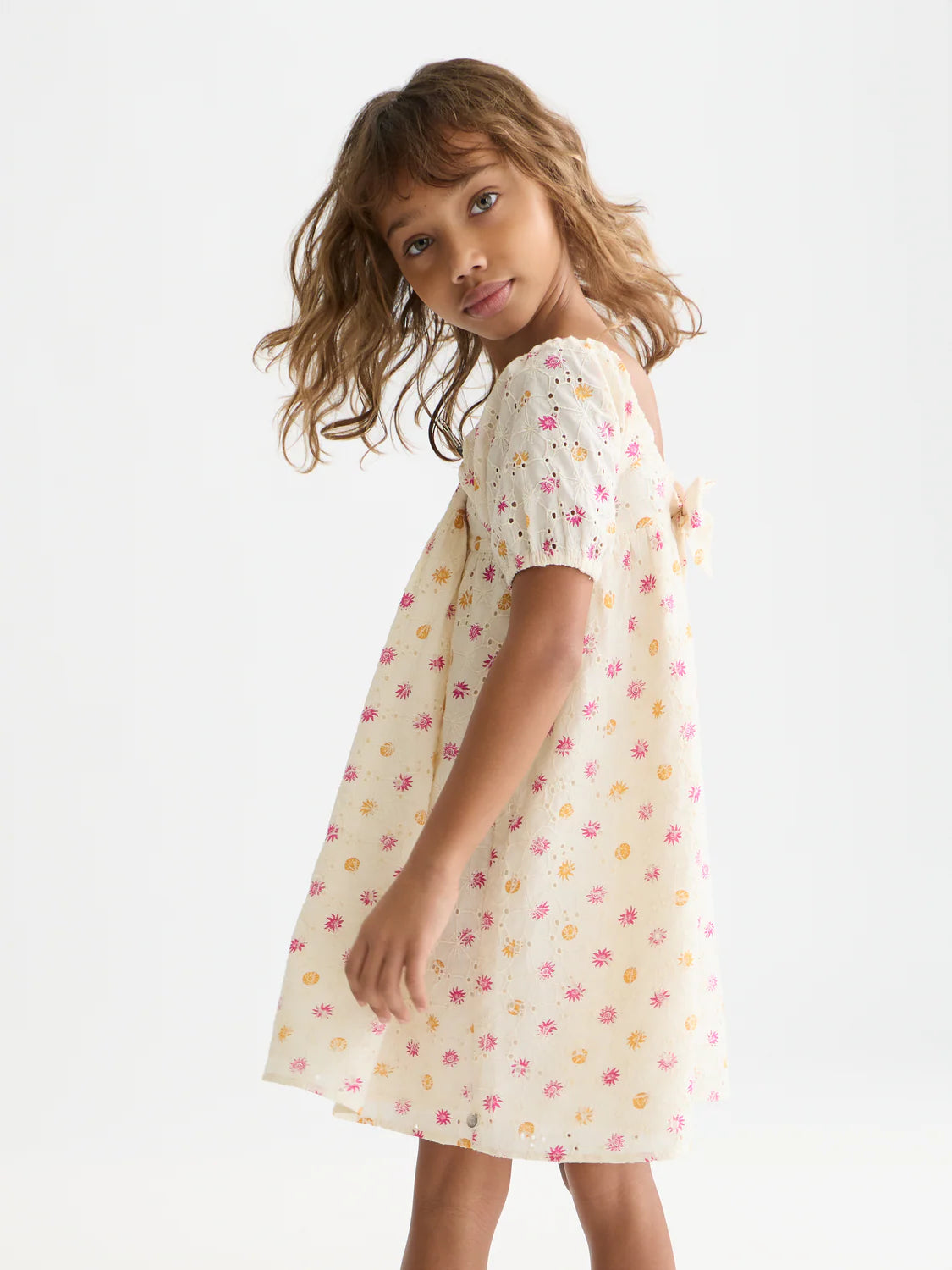 Printed Embroidered Cotton Dress