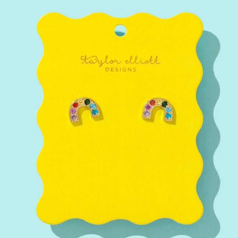 Stud Earrings - Gold Rainbows - Charlie