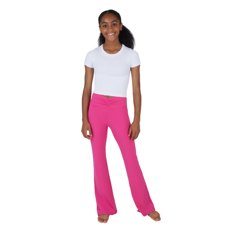 Girls Lux Waist Band Ruching Flared Pant