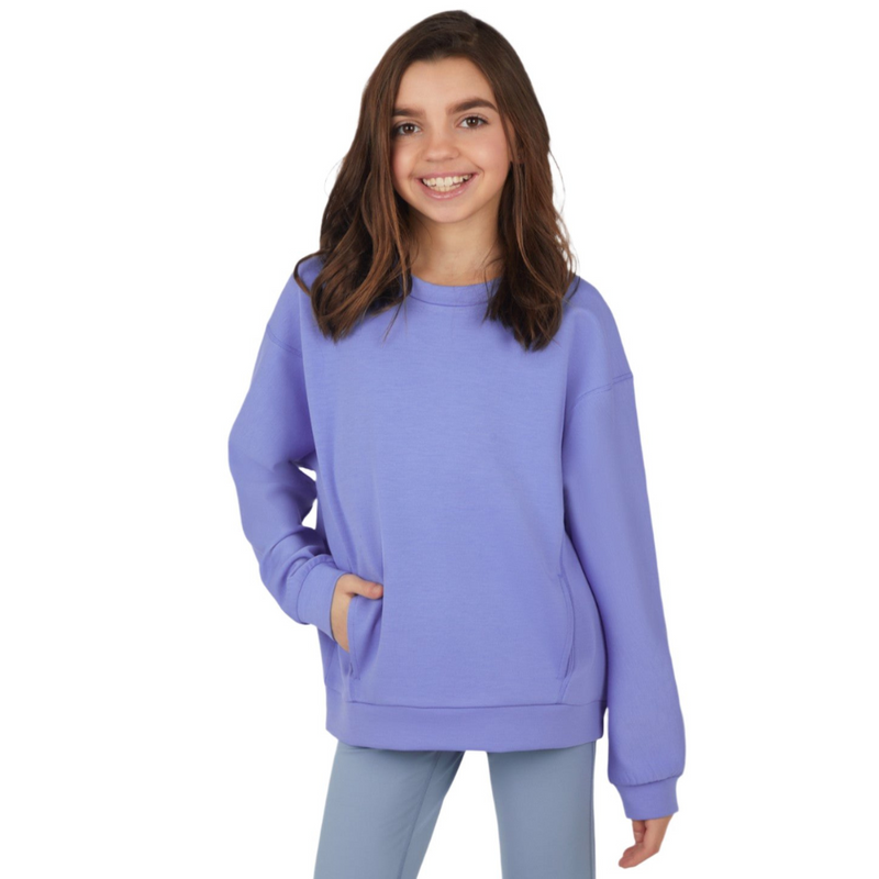 Girls Soft Scuba Zuri Crew Neck Sweatshirt - Persian Jewel