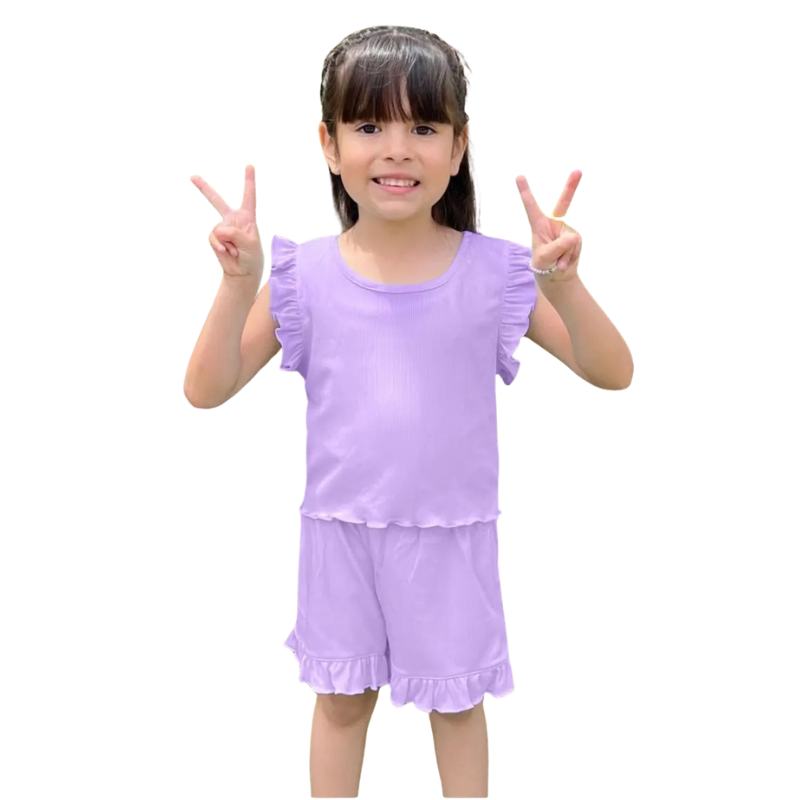 Girls Ruffle Sleeve Top