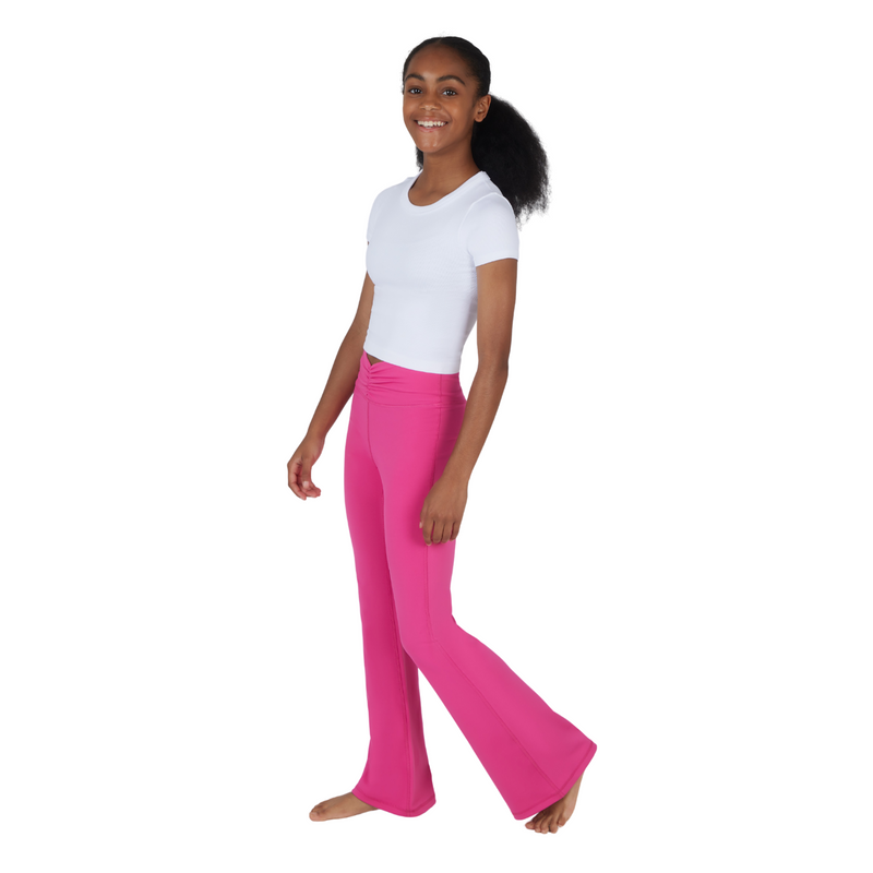 Girls Lux Waist Band Ruching Flared Pant