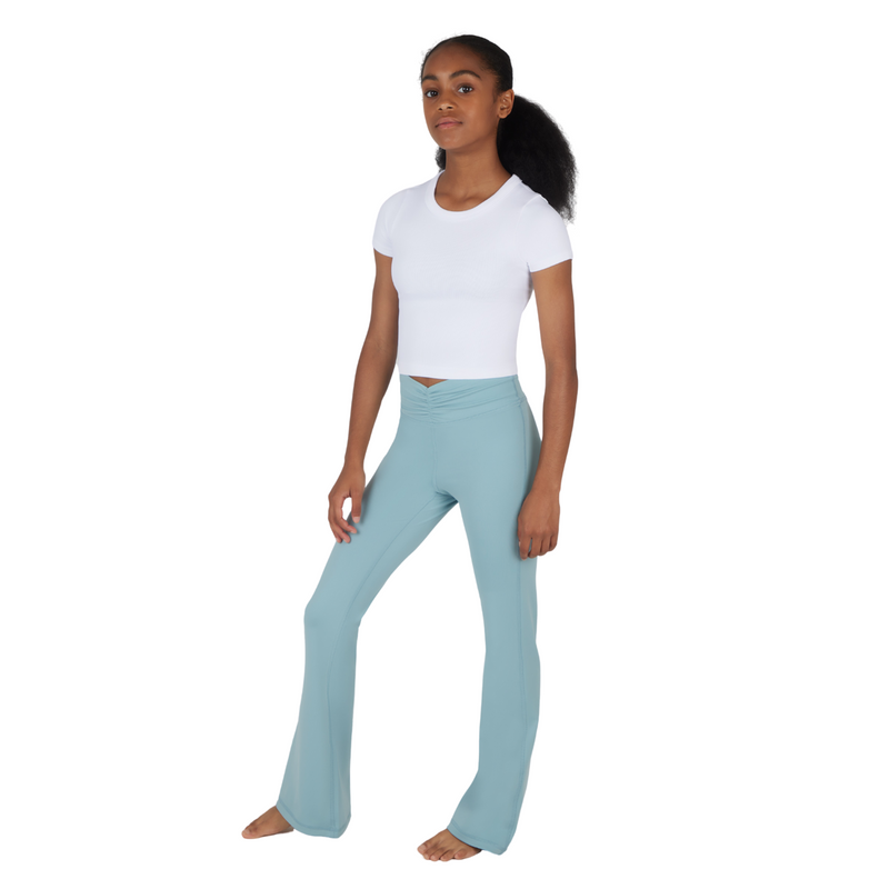 Girls Lux Waist Band Ruching Flared Pant