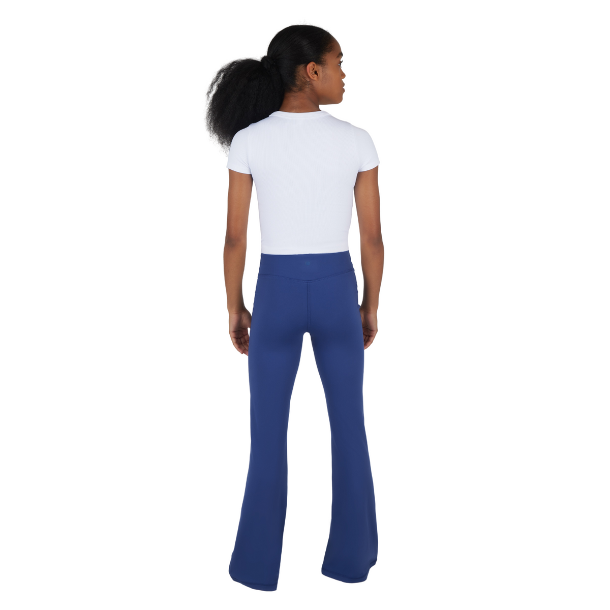 Girls Lux Waist Band Ruching Flared Pant