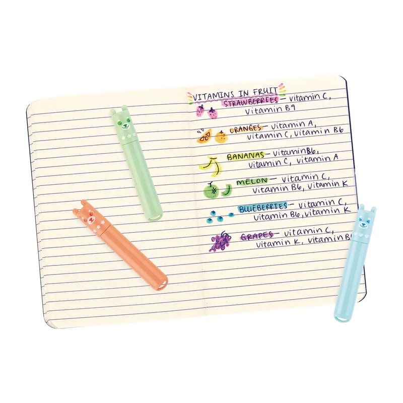 Beary Sweet Mini Scented Highlighters - Set of 6