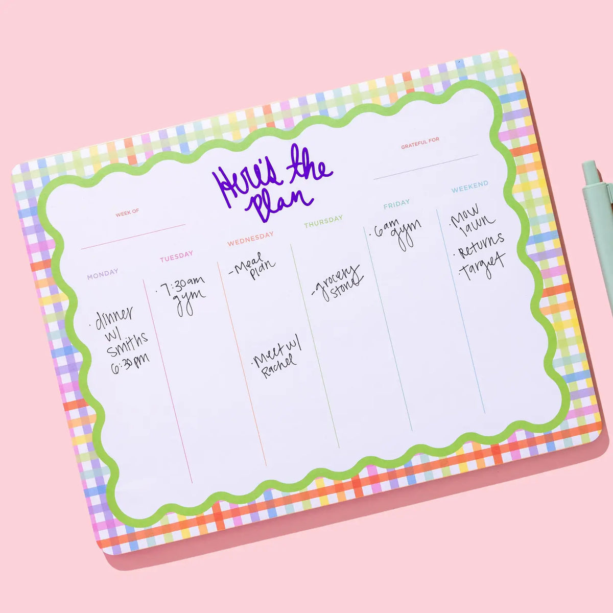 Weekly Planner - "Here's The Plan" - 52 Sheets