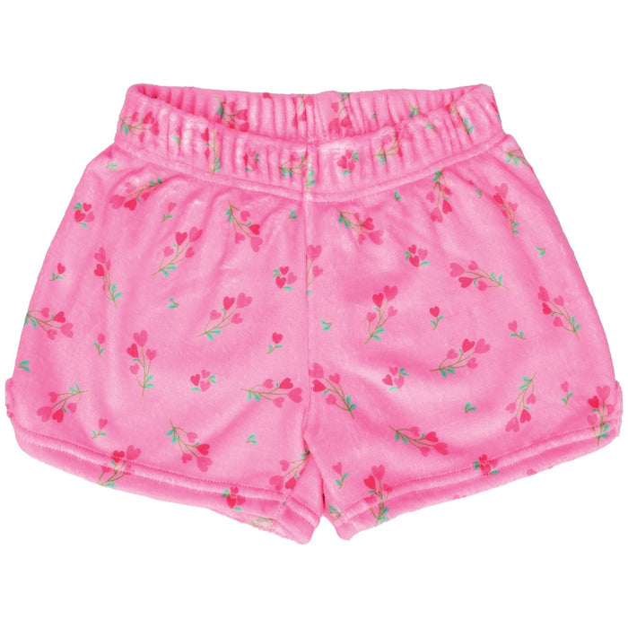 Theme Flowers Pink Plush Shorts