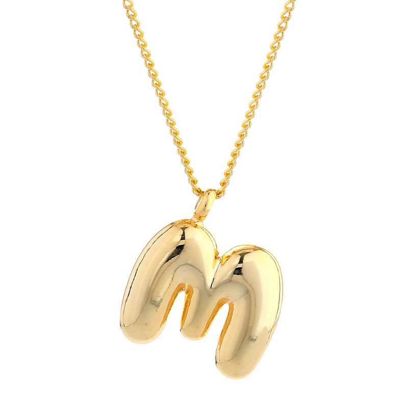 Bubble Letter Mini Charm Necklace