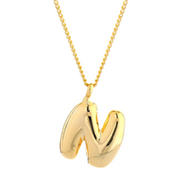 Bubble Letter Mini Charm Necklace