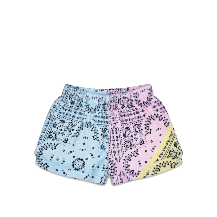 Bandana Patchwork Plush Shorts