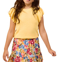 Pearl Ruffle Cap Sleeve Sweater