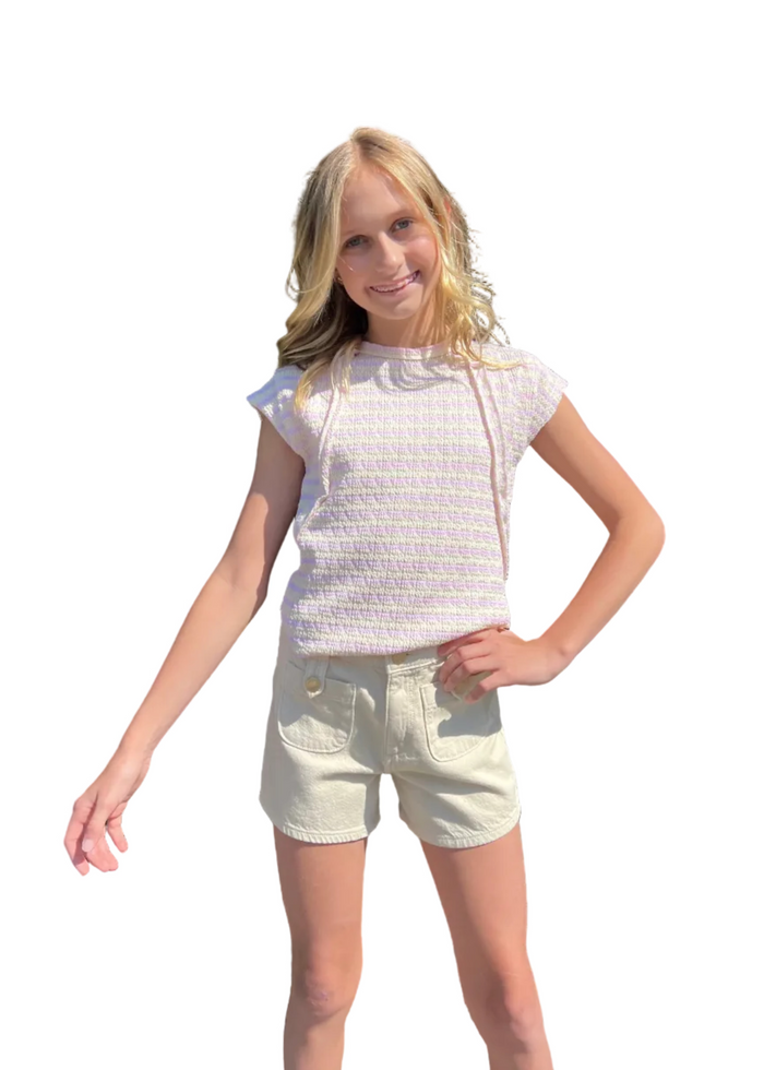 Stripe Panel Dolman Tee