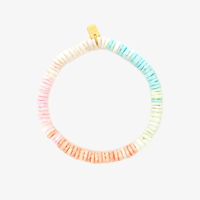 Pastel Puka Stretch Bracelet - Gold