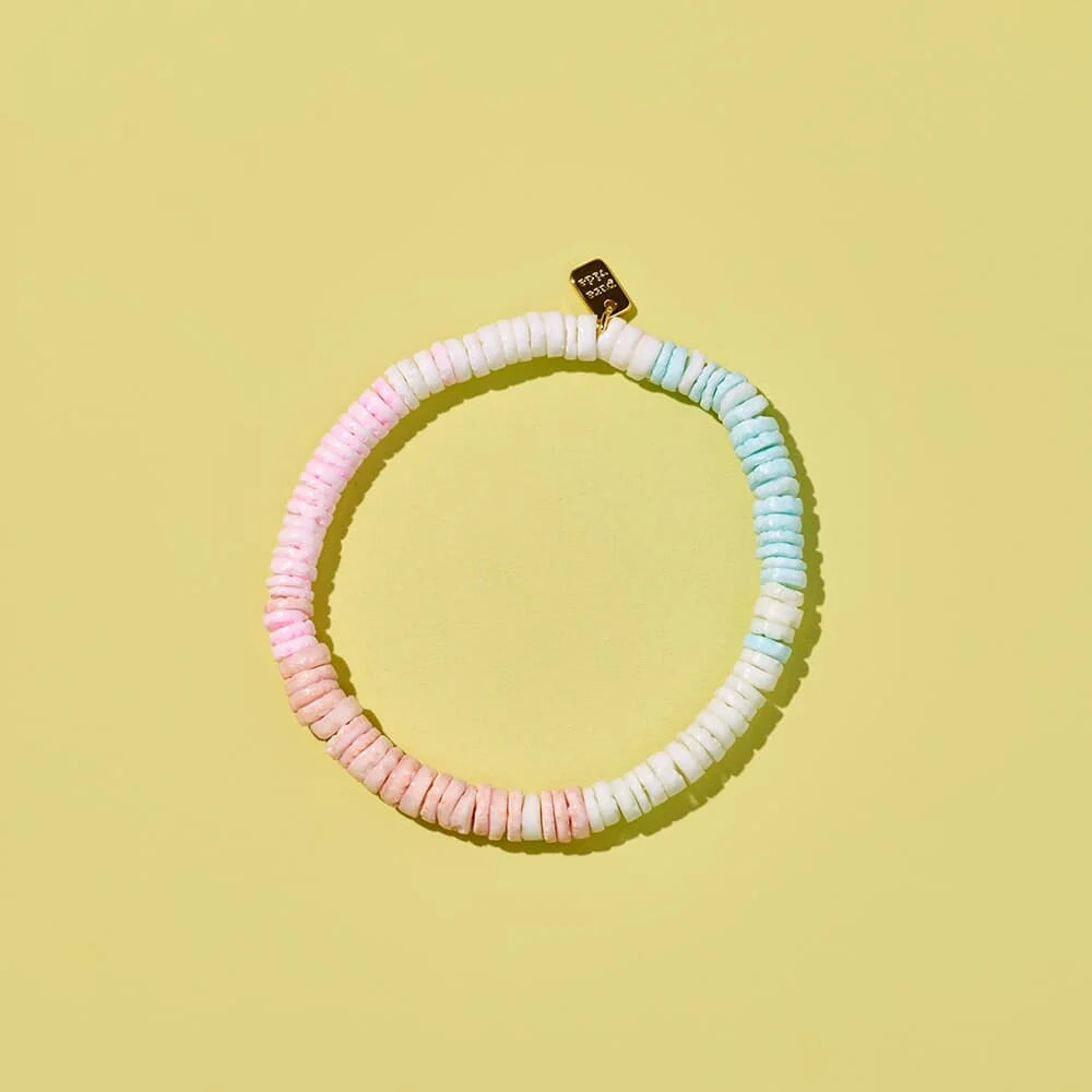 Pastel Puka Stretch Bracelet - Gold