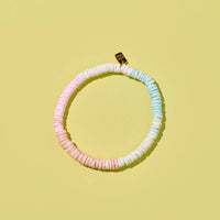 Pastel Puka Stretch Bracelet - Gold