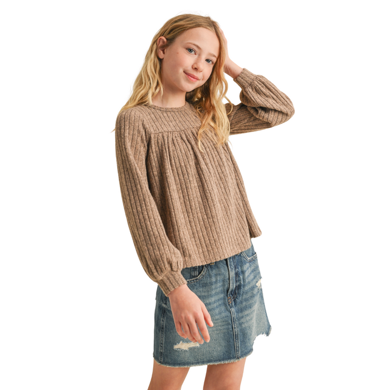 Crew Neck Babydoll Sweatshirt