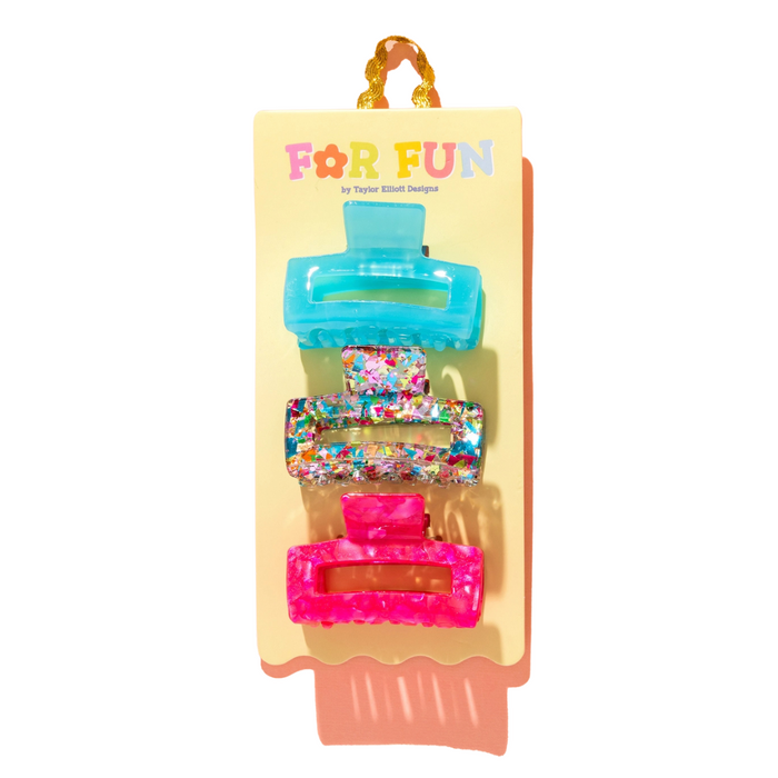 Med Claw Hair Clip Trio - Assorted Colors