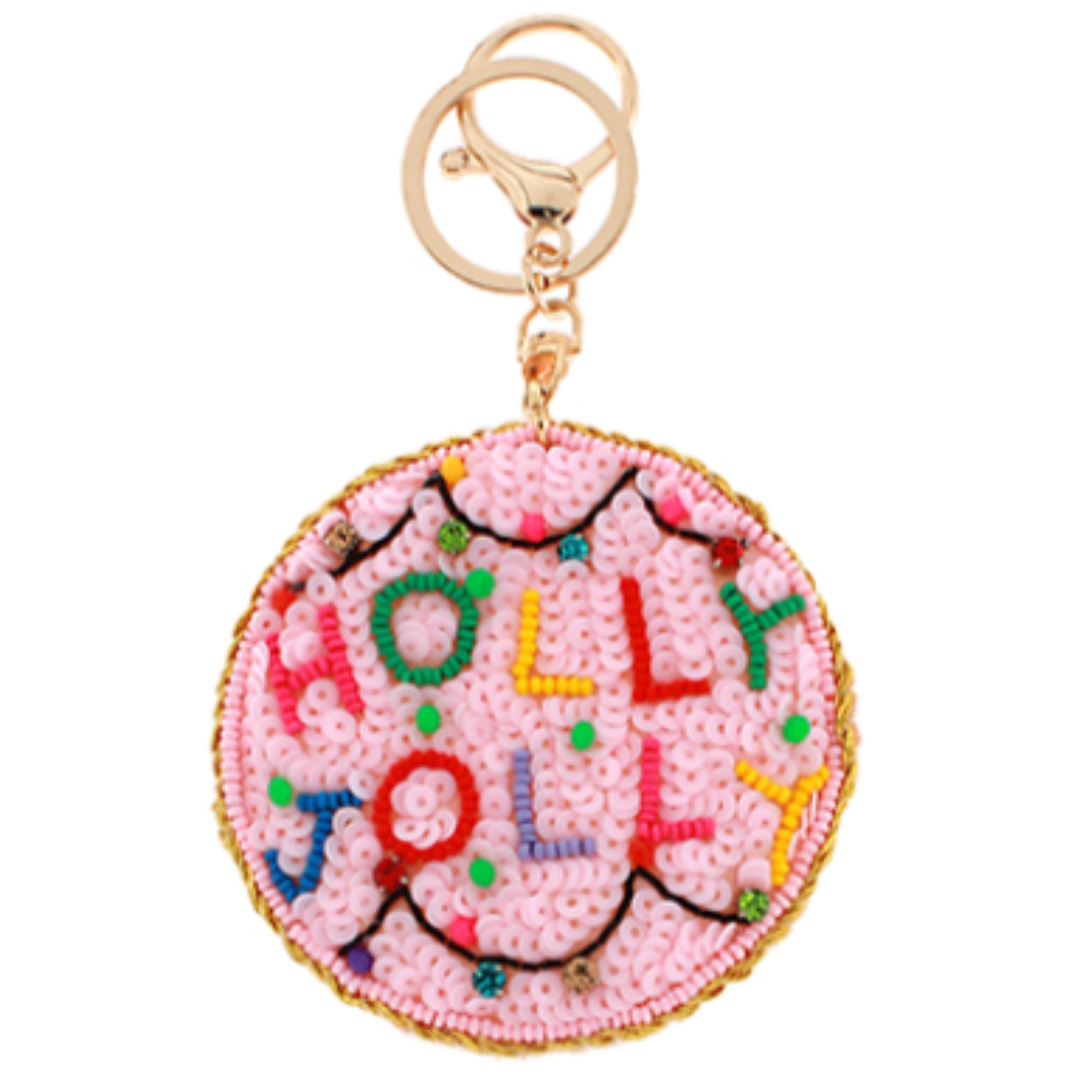 "HOLLY JOLLY" Ornament Keychain